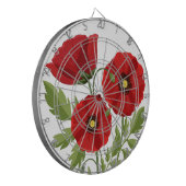 Poppy bloeiende vrolijke zomerbloemen dartbord (Voorkant Links)
