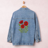 Poppy bloeiende vrolijke zomerbloemen denim jacket (Hangar)