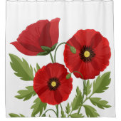 Poppy bloeiende vrolijke zomerbloemen douchegordijn (Voorkant)
