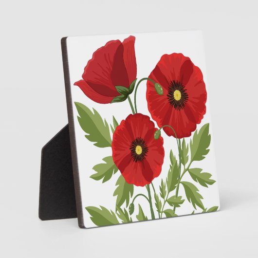 Poppy bloeiende vrolijke zomerbloemen fotoplaat (Voorkant)