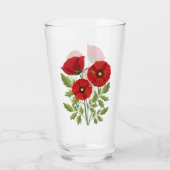 Poppy bloeiende vrolijke zomerbloemen glas (Achterkant)