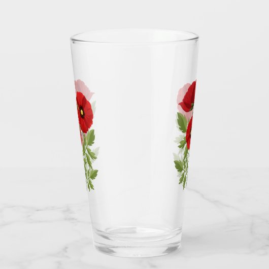 Poppy bloeiende vrolijke zomerbloemen glas (Rechts)