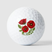 Poppy bloeiende vrolijke zomerbloemen golfballen (Voorkant)