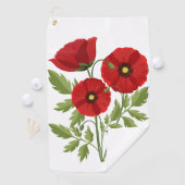 Poppy bloeiende vrolijke zomerbloemen golfhanddoek (Insitu)
