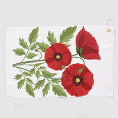 Poppy bloeiende vrolijke zomerbloemen golfhanddoek (Horizontaal)