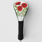 Poppy bloeiende vrolijke zomerbloemen golfheadcover (Voorkant)