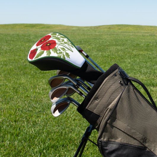 Poppy bloeiende vrolijke zomerbloemen golfheadcover (Insitu)