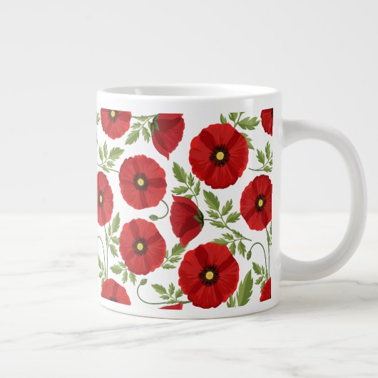 Poppy bloeiende vrolijke zomerbloemen grote koffiekop (Rechts)