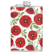 Poppy bloeiende vrolijke zomerbloemen heupfles (Voorkant)