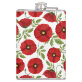 Poppy bloeiende vrolijke zomerbloemen heupfles (Achterkant)