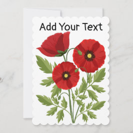 Poppy bloeiende vrolijke zomerbloemen kaart