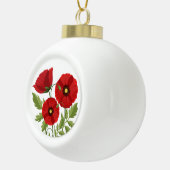 Poppy bloeiende vrolijke zomerbloemen keramische bal ornament (Rechts)