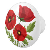 Poppy bloeiende vrolijke zomerbloemen keramische knop (Rechts)