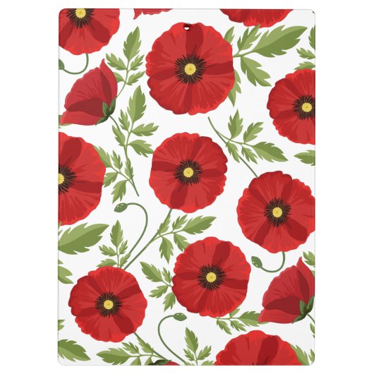 Poppy bloeiende vrolijke zomerbloemen klembord (Achterkant)
