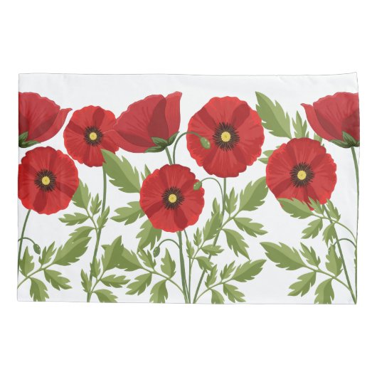 Poppy bloeiende vrolijke zomerbloemen kussensloop (Achterkant)