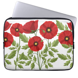 Poppy bloeiende vrolijke zomerbloemen laptop sleeve