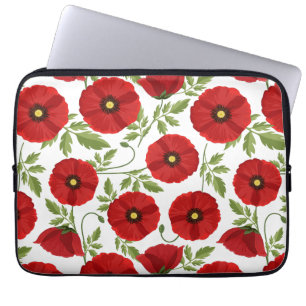 Poppy bloeiende vrolijke zomerbloemen laptop sleeve