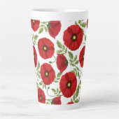 Poppy bloeiende vrolijke zomerbloemen latte mok (Voorkant)