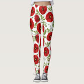 Poppy bloeiende vrolijke zomerbloemen leggings (Voorkant)