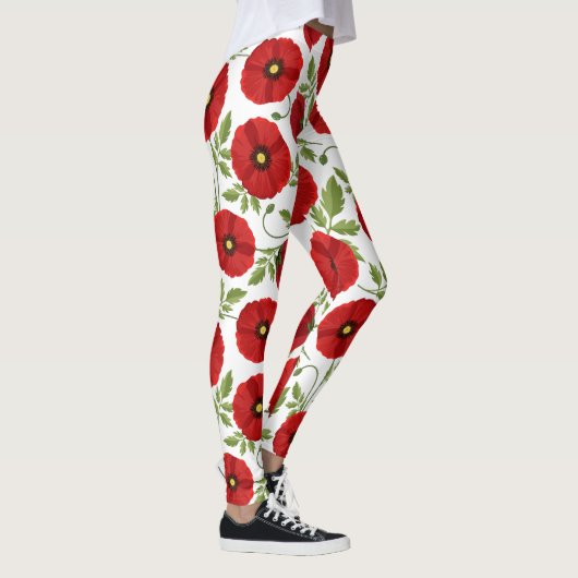 Poppy bloeiende vrolijke zomerbloemen leggings (Rechts)