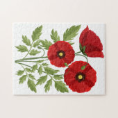 Poppy bloeiende vrolijke zomerbloemen legpuzzel (Horizontaal)