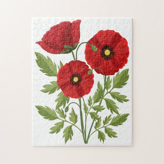 Poppy bloeiende vrolijke zomerbloemen legpuzzel (Verticaal)