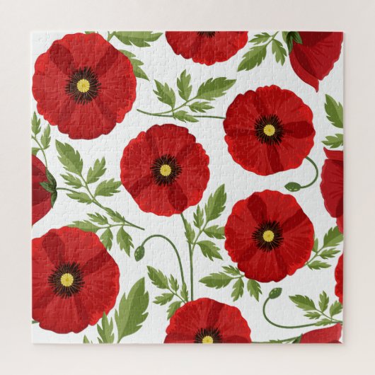 Poppy bloeiende vrolijke zomerbloemen legpuzzel (Verticaal)