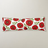 Poppy bloeiende vrolijke zomerbloemen lichaamskussen (Achterkant)