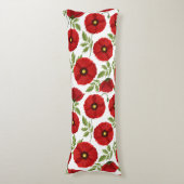 Poppy bloeiende vrolijke zomerbloemen lichaamskussen (Voorkant Verticaal)