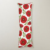 Poppy bloeiende vrolijke zomerbloemen lichaamskussen (Achterkant (Verticaal))
