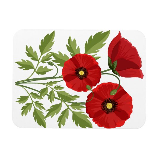 Poppy bloeiende vrolijke zomerbloemen magneet (Horizontaal)