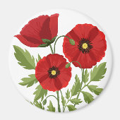Poppy bloeiende vrolijke zomerbloemen magneet (Voorkant)