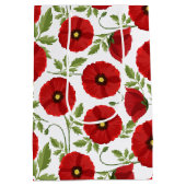 Poppy bloeiende vrolijke zomerbloemen medium cadeauzakje (Achterkant)