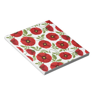 Poppy bloeiende vrolijke zomerbloemen notitieblok