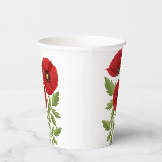 Poppy bloeiende vrolijke zomerbloemen papieren bekers (Rechts)