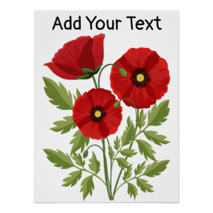 Poppy bloeiende vrolijke zomerbloemen perfect poster