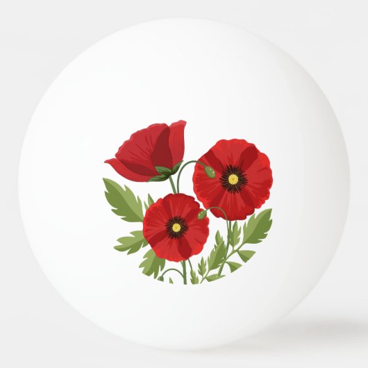 Poppy bloeiende vrolijke zomerbloemen pingpongbal (Achterkant)