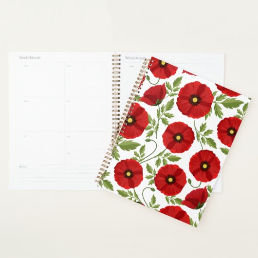 Poppy bloeiende vrolijke zomerbloemen planner (Display)
