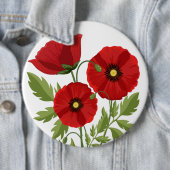 Poppy bloeiende vrolijke zomerbloemen ronde button 6,0 cm (In situ)