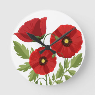 Poppy bloeiende vrolijke zomerbloemen ronde klok