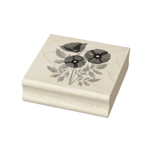 Poppy bloeiende vrolijke zomerbloemen rubberstempel (Stempel)