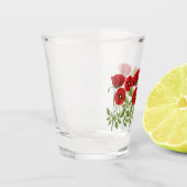 Poppy bloeiende vrolijke zomerbloemen shot glas (Links)