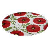 Poppy bloeiende vrolijke zomerbloemen snijplank (Hoek)