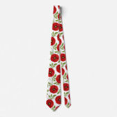 Poppy bloeiende vrolijke zomerbloemen stropdas (Voorkant)