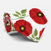 Poppy bloeiende vrolijke zomerbloemen stropdas (Opgerold)