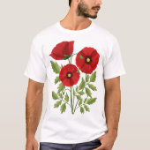 Poppy bloeiende vrolijke zomerbloemen t-shirt (Voorkant)