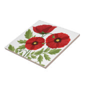 Poppy bloeiende vrolijke zomerbloemen tegeltje (Zijkant)