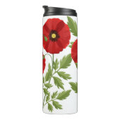 Poppy bloeiende vrolijke zomerbloemen thermosbeker (Geroteerd rechts)