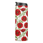 Poppy bloeiende vrolijke zomerbloemen thermosbeker (Geroteerd rechts)