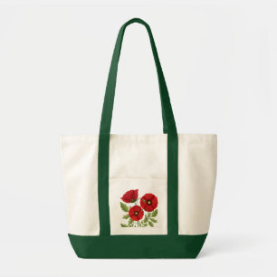 Poppy bloeiende vrolijke zomerbloemen tote bag